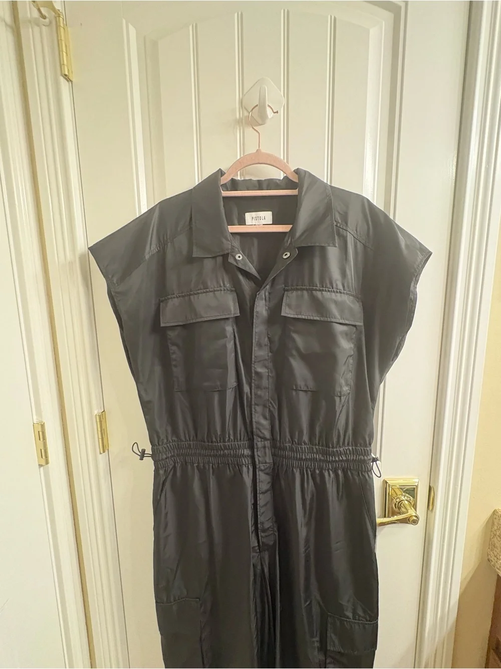 PISTOLA Jade Cargo Black Jumpsuit Lightweight Sleeveless XL